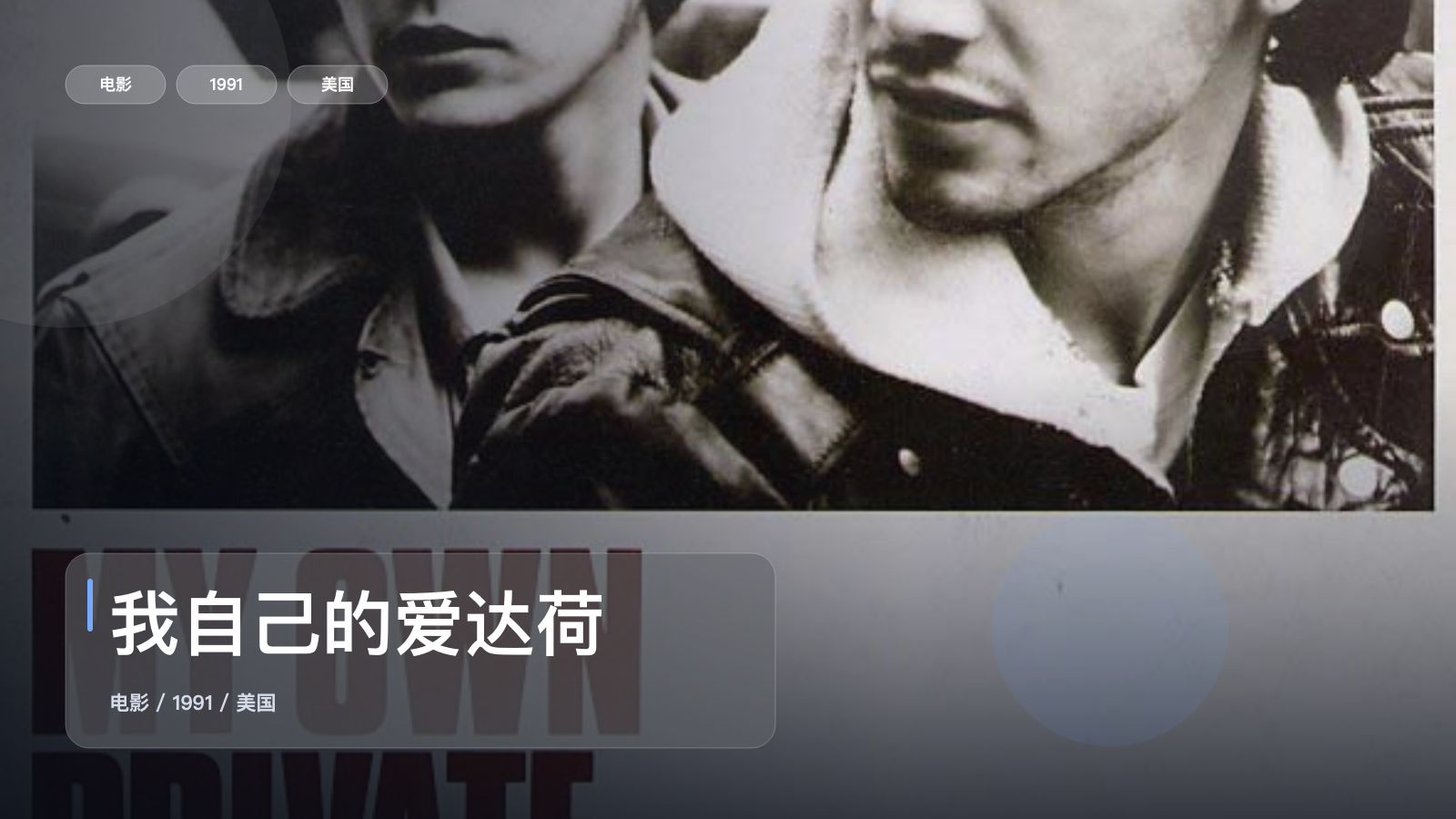 强推!美国爱情片《我自己的爱达荷》 1991 未删减 限时转存