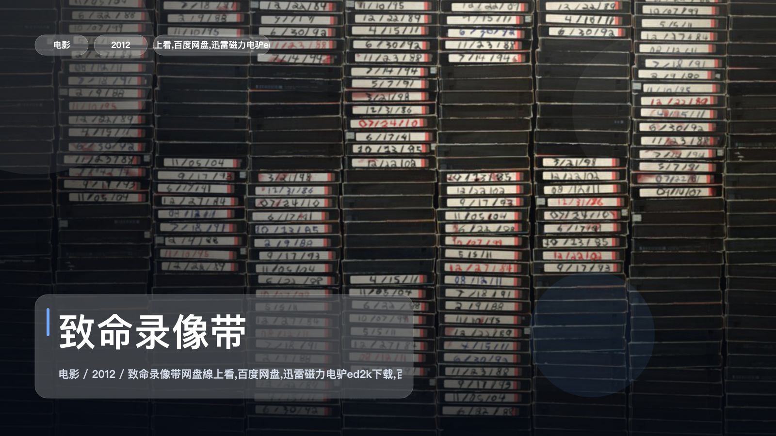 强推!美国电影《致命录像带》 2012 英语中字 未删减 限时转存