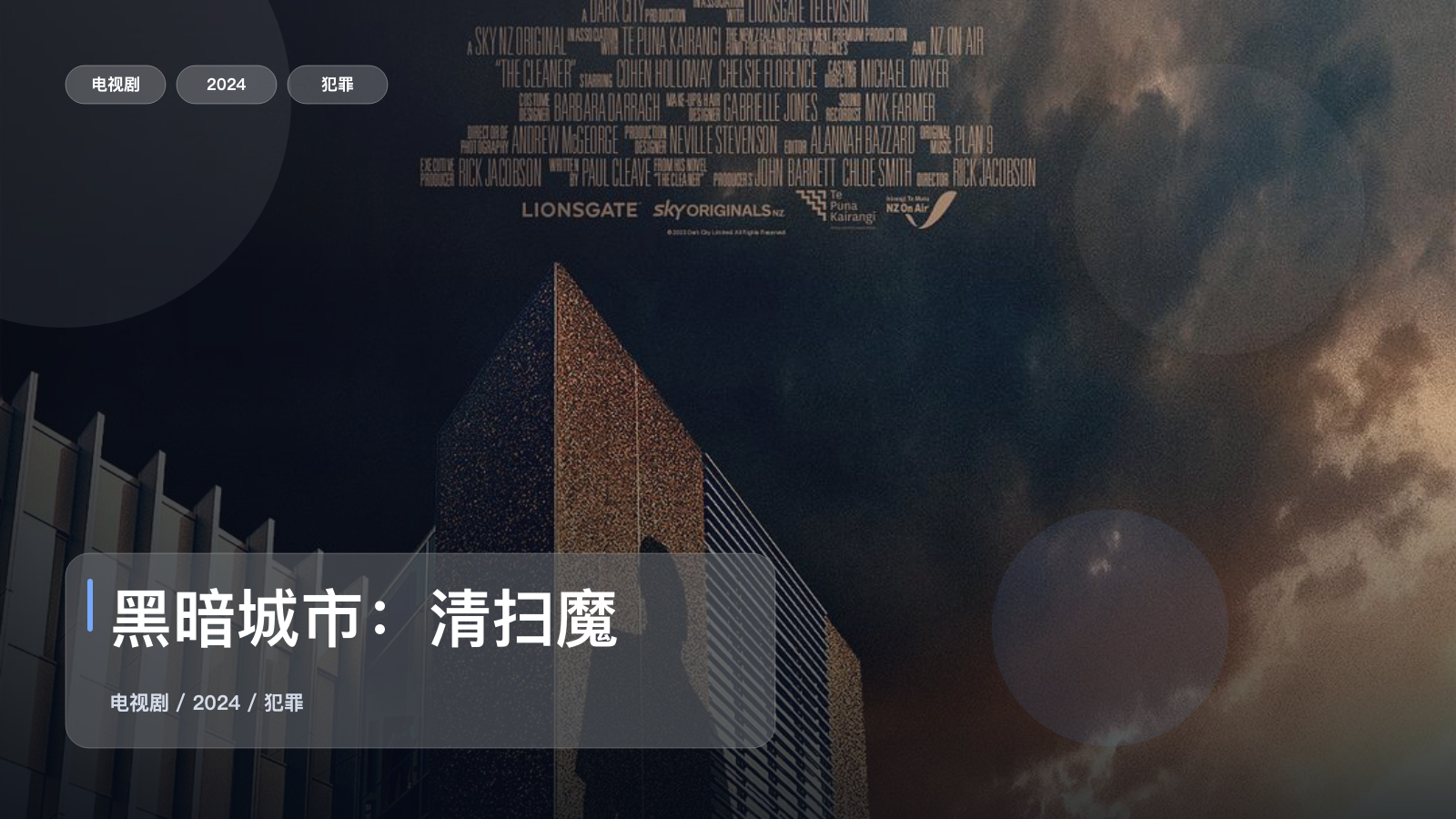 这是我最近最想安利的犯罪剧!《黑暗城市:清扫魔》 2024 未删减 限时转存