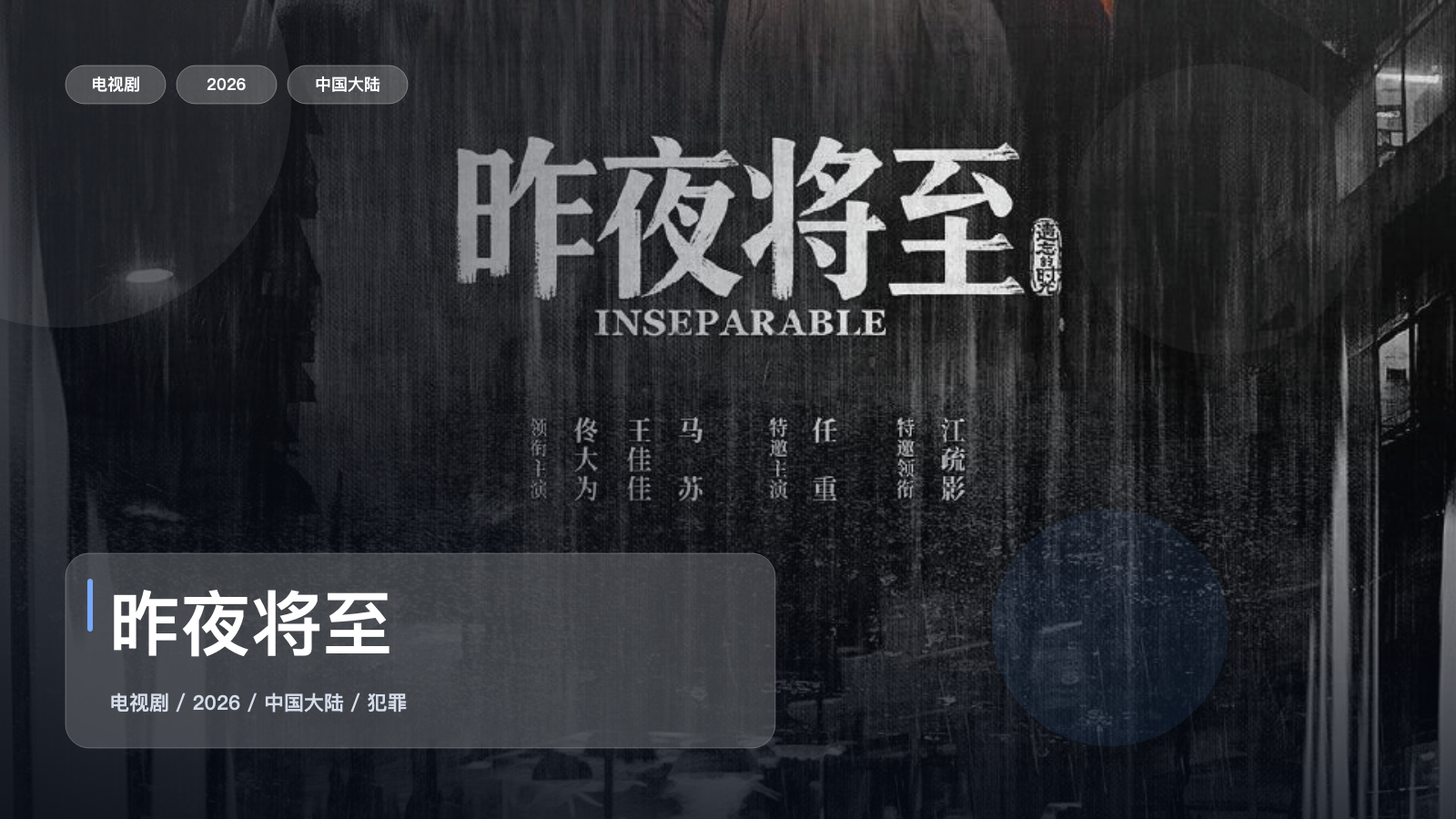 这是2026最强犯罪剧！《昨夜将至》 2026 未删减 限时转存
